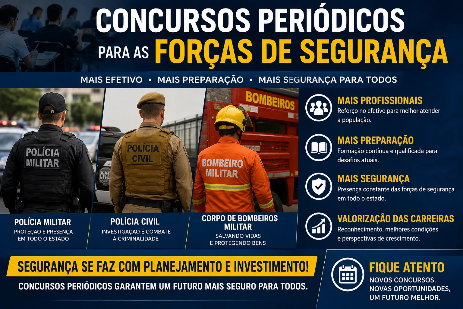 CONCURSOS PERIÓDICOS PARA AS FORÇAS DE SEGURANÇA
